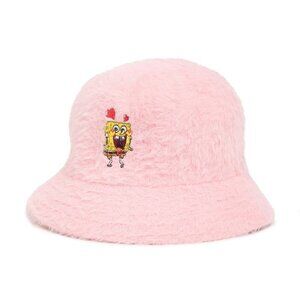 ASOS DESIGN Pink Spongebob Bucket Fuzzy Hat Sz S-M/ M-L
